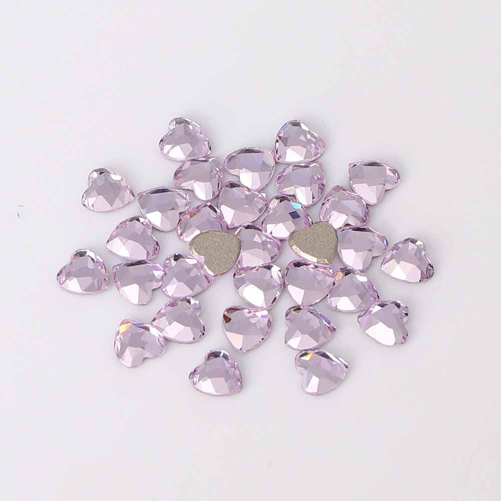 Heart Shape Multi Colors Small Size Glass Beveled Flat Back Fancy Rhinestones For Nail Art WholesaleRhinestone