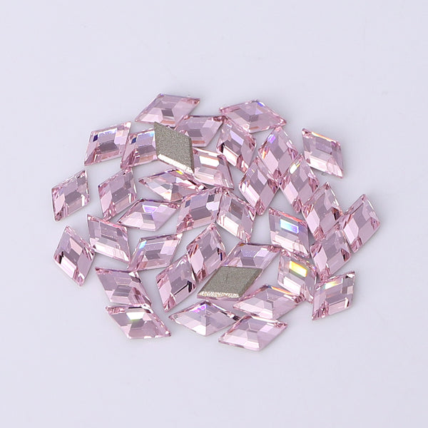 Rhombus Shape Multi Colors Small Size Glass Beveled Flat Back Fancy Rhinestones For Nail Art WholesaleRhinestone