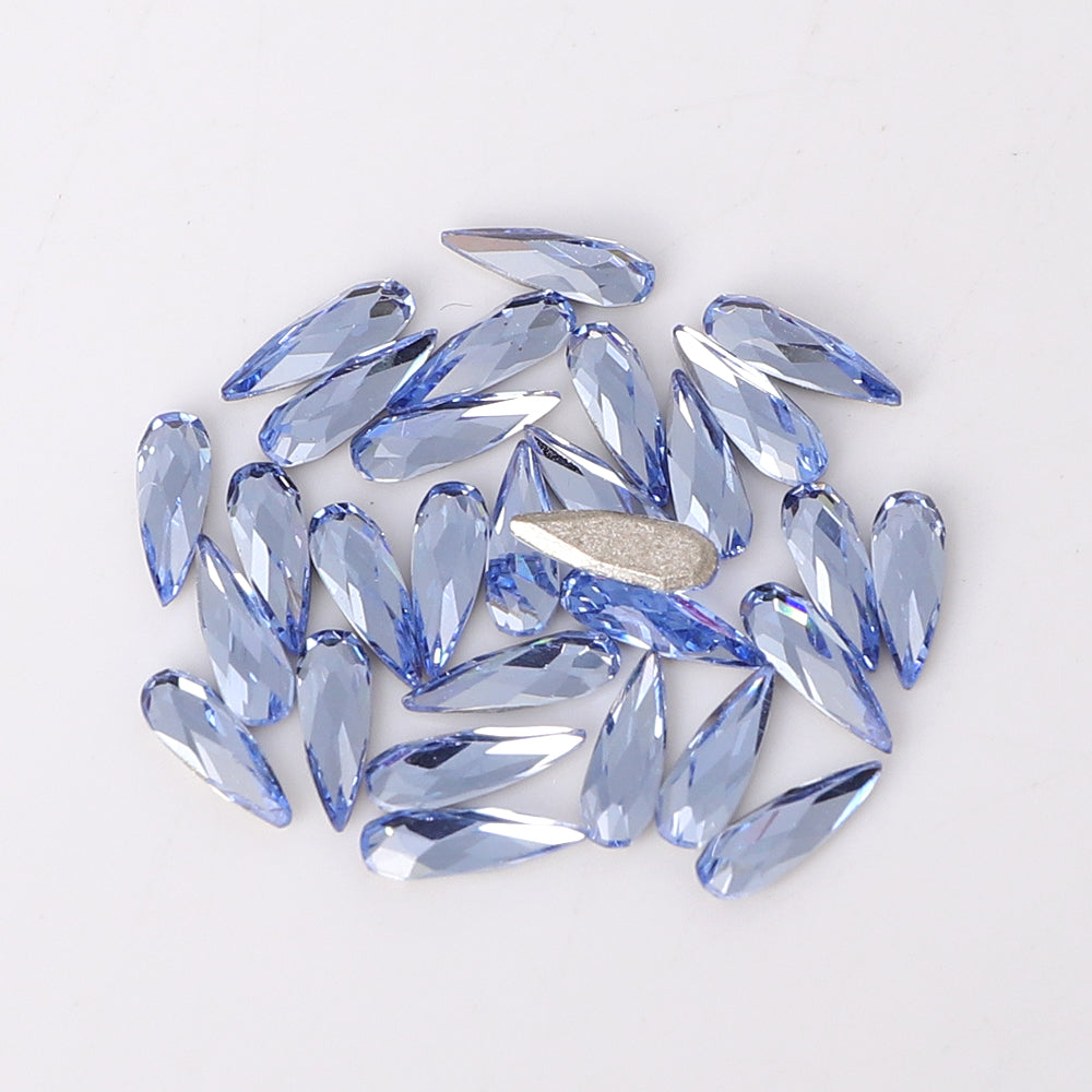 Raindrop Shape Multi Colors Small Size Glass Beveled Flat Back Fancy Rhinestones For Nail Art WholesaleRhinestone