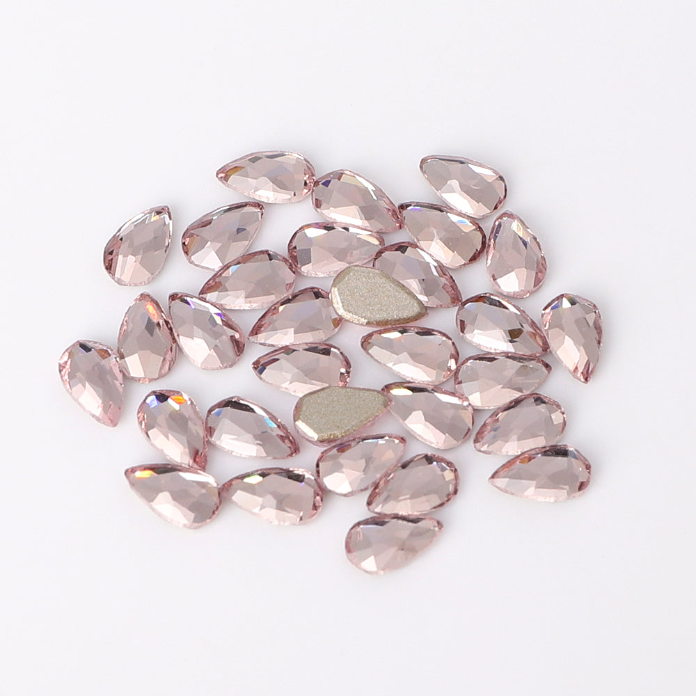 Raindrop Shape Multi Colors Small Size Glass Beveled Flat Back Fancy Rhinestones For Nail Art WholesaleRhinestone