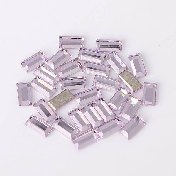 Rectangle Shape Multi Colors Small Size Glass Beveled Flat Back Fancy Rhinestones For Nail Art WholesaleRhinestone
