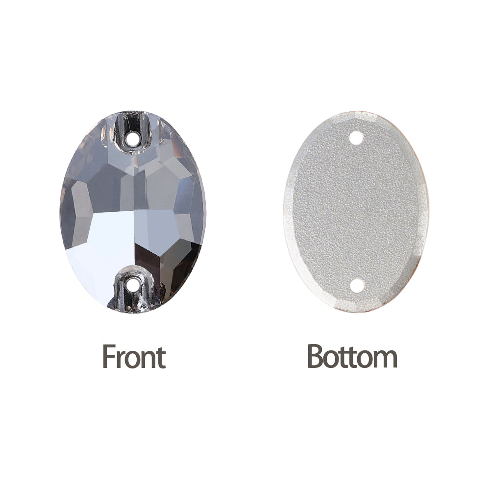 Satin Oval Shape High Quality Glass Sew-on Rhinestones Secondary image
