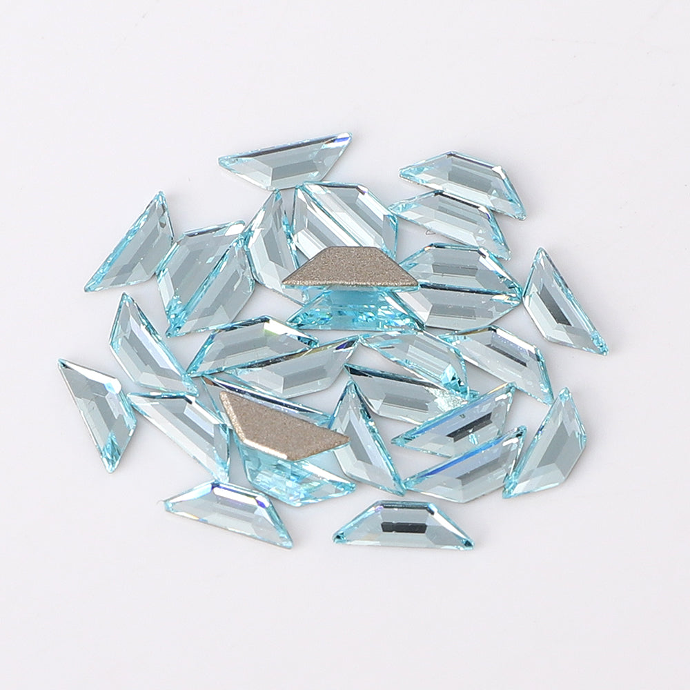 Trapeze Shape Multi Colors Small Size Glass Beveled Flat Back Fancy Rhinestones For Nail Art WholesaleRhinestone