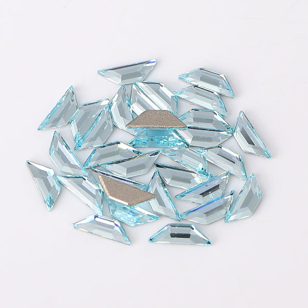 Trapeze Shape Multi Colors Small Size Glass Beveled Flat Back Fancy Rhinestones For Nail Art WholesaleRhinestone