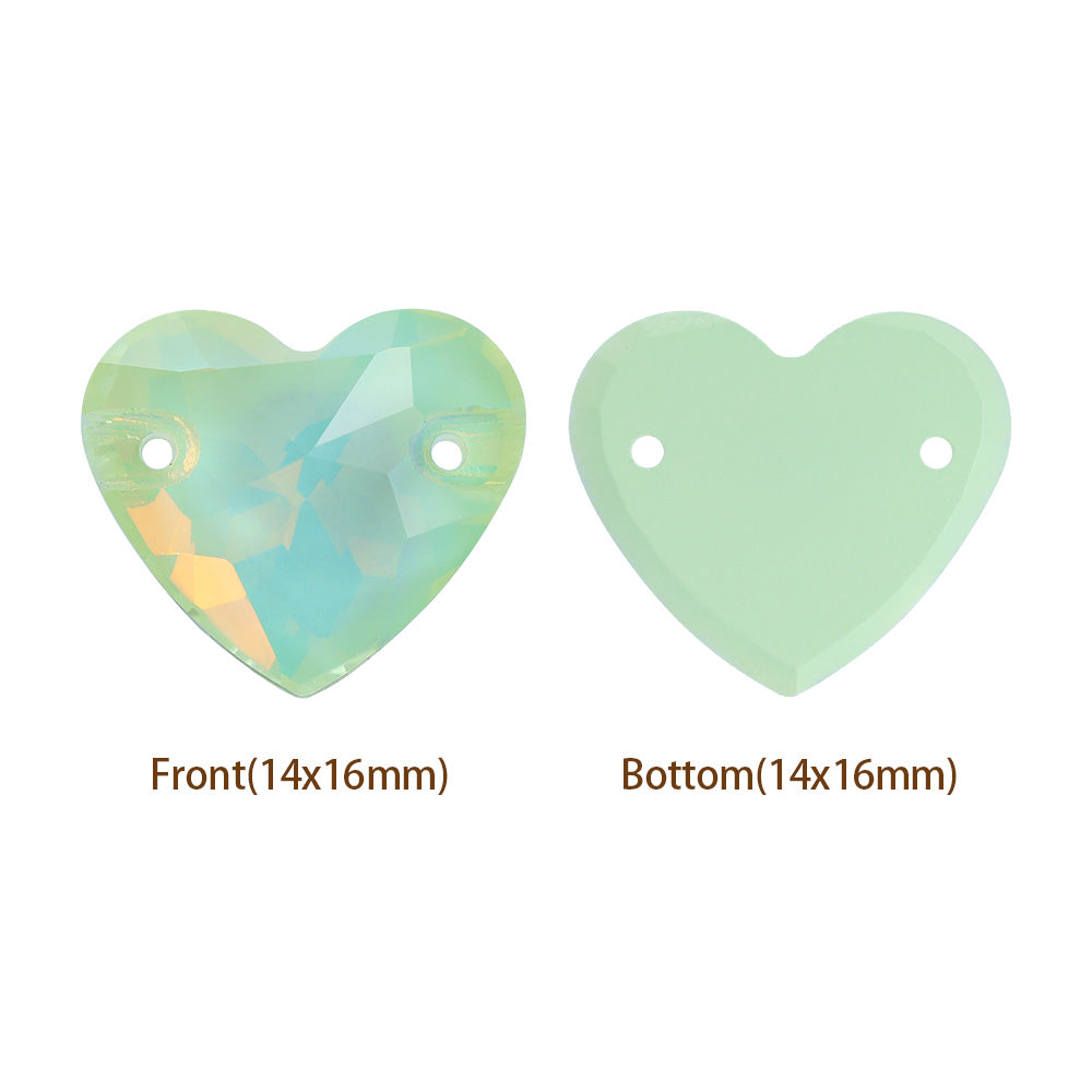 Light Azore AM Heart Shape High Quality Glass Sew-on Rhinestones Secondary image