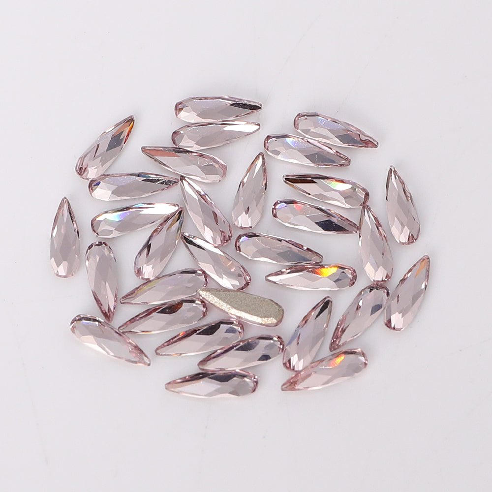 Raindrop Shape Multi Colors Small Size Glass Beveled Flat Back Fancy Rhinestones For Nail Art WholesaleRhinestone