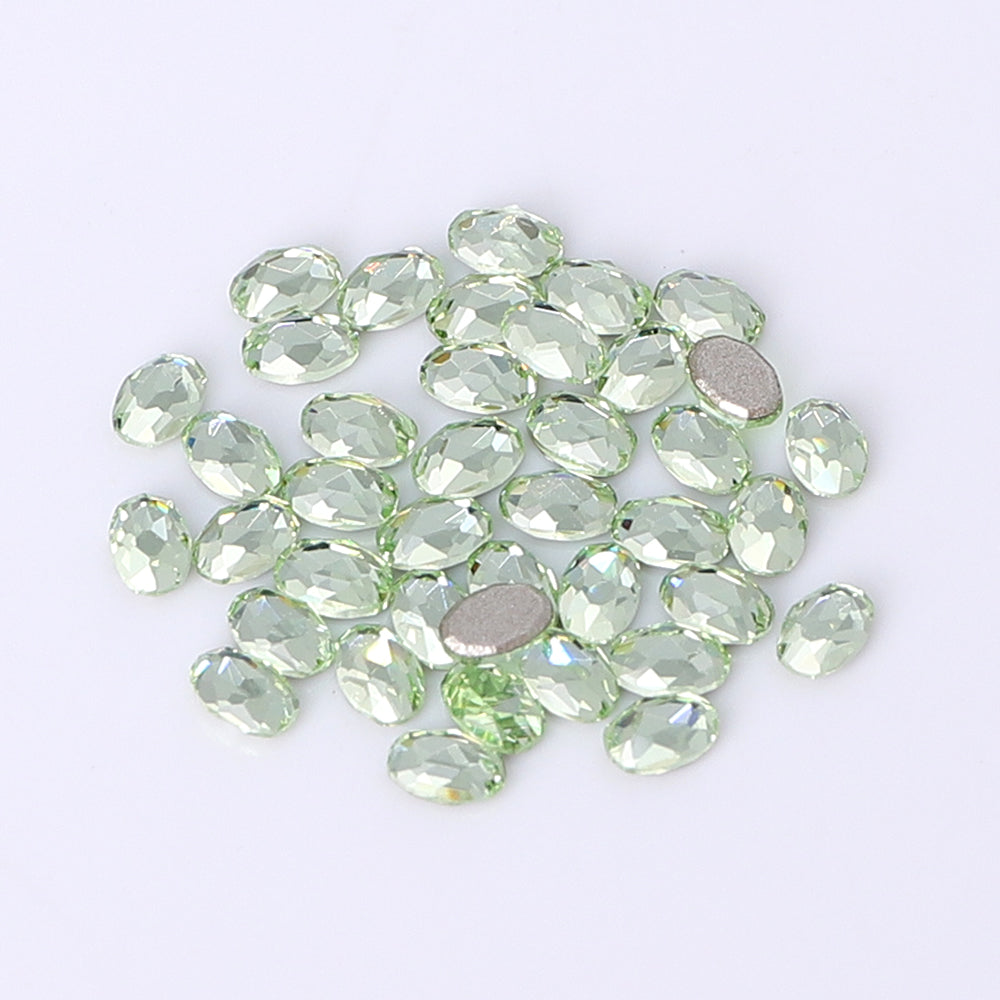 Oval Shape Multi Colors Small Size Glass Beveled Flat Back Fancy Rhinestones For Nail Art WholesaleRhinestone