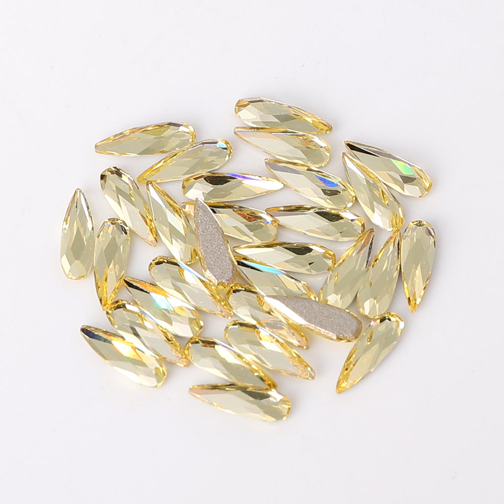 Raindrop Shape Multi Colors Small Size Glass Beveled Flat Back Fancy Rhinestones For Nail Art WholesaleRhinestone
