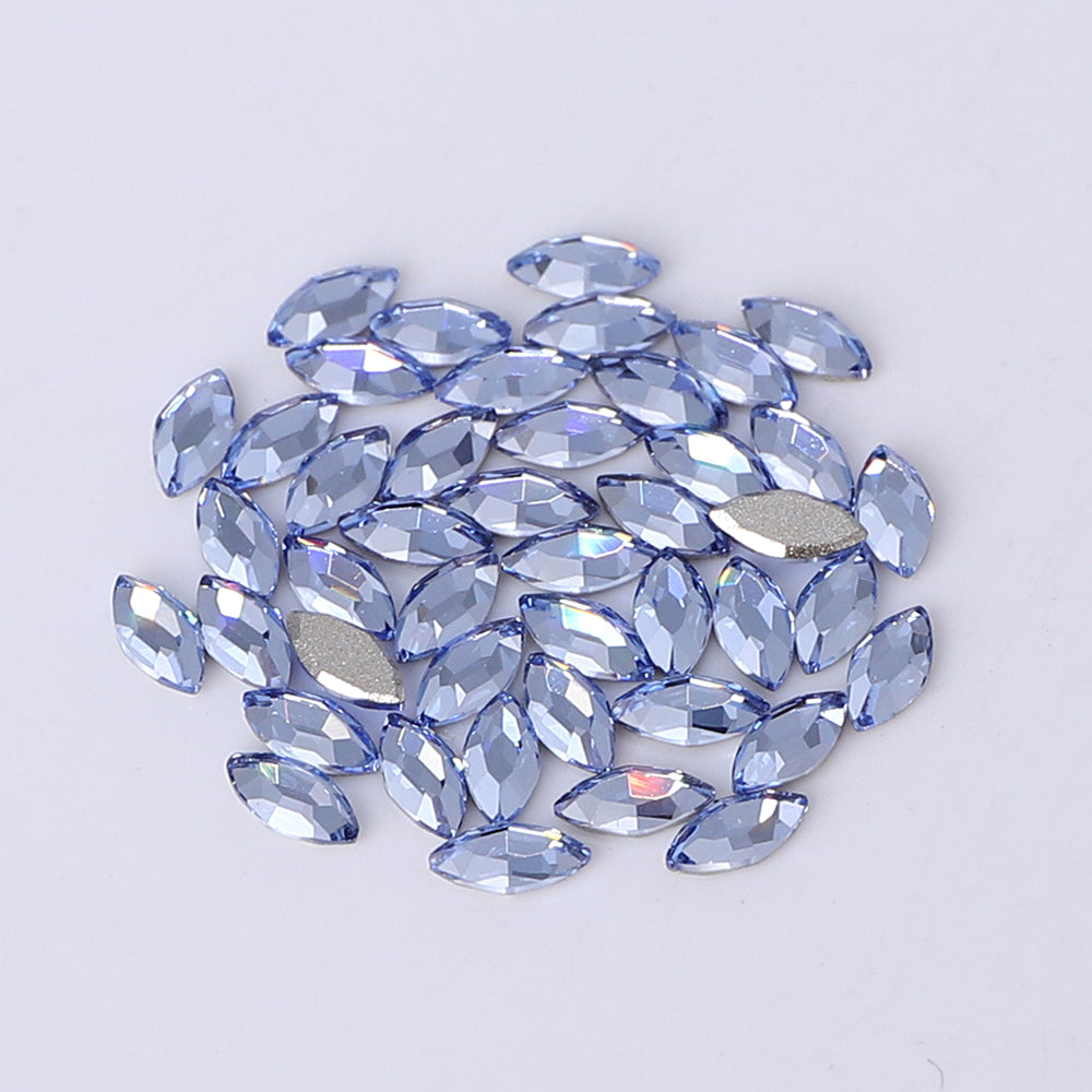 Navette Shape Multi Colors Small Size Glass Beveled Flat Back Fancy Rhinestones For Nail Art WholesaleRhinestone