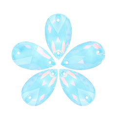 Aquamarine AM Drop Shape High Quality Glass Sew-on Rhinestones