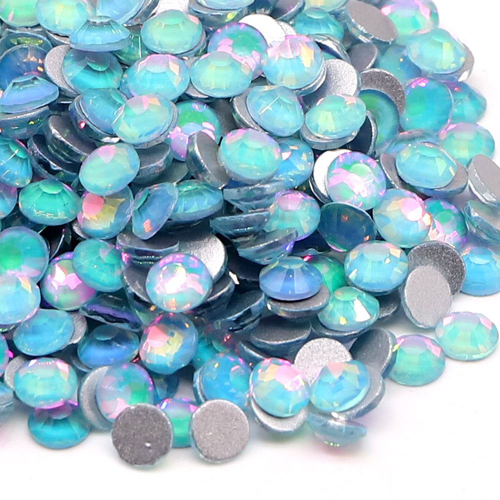 Crystal Tiffany Blue Glass FlatBack Rhinestones Silver Back WholesaleRhinestone