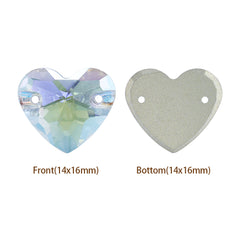 Crystal Transmission Heart Shape High Quality Glass Sew-on Rhinestones