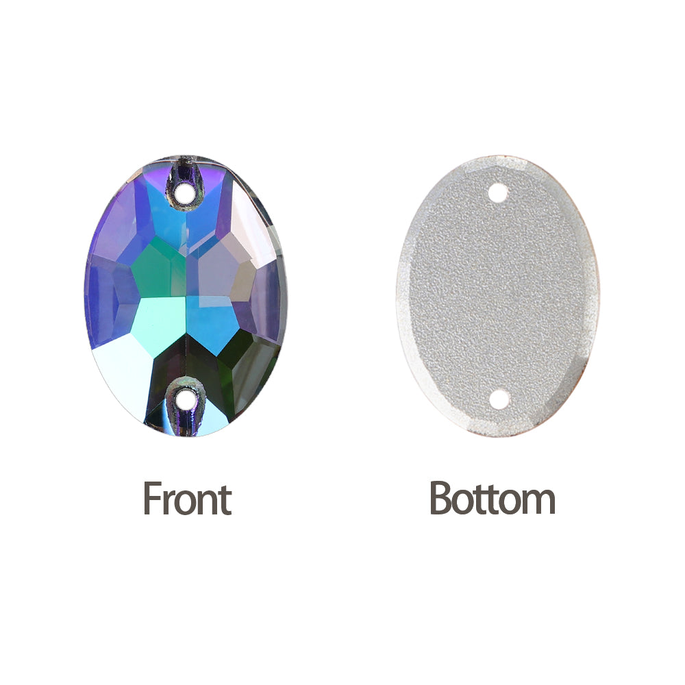 Ghost Light Oval Shape High Quality Glass Sew-on Rhinestones WholesaleRhinestone