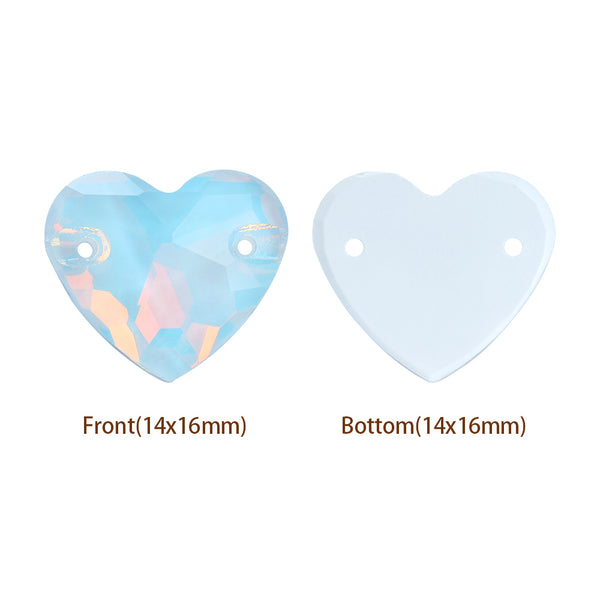 Crystal AM Heart Shape High Quality Glass Sew-on Rhinestones WholesaleRhinestone