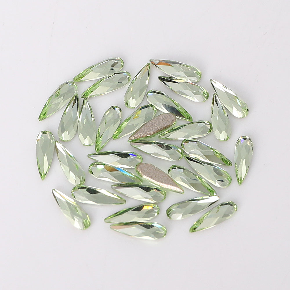 Raindrop Shape Multi Colors Small Size Glass Beveled Flat Back Fancy Rhinestones For Nail Art WholesaleRhinestone