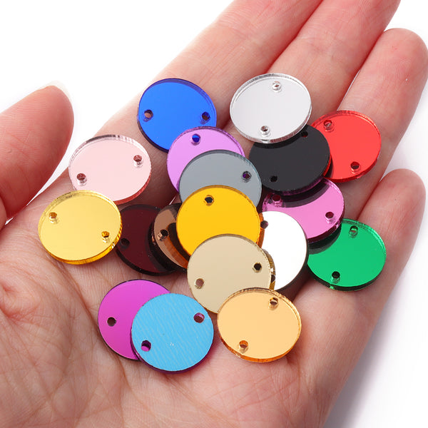 Round  Shape Multi Colors Acrylic Sew-on Mirror For Dance Costume WholesaleRhinestone