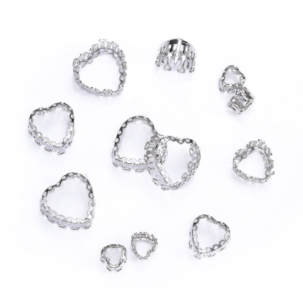 Maxi Heart Shape High-Quality Sew-on Nest Hollow Claw For Rhinestone Claw settings