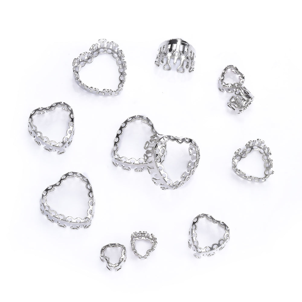 Maxi Heart Shape High-Quality Sew-on Nest Hollow Claw For Rhinestone Claw settings WholesaleRhinestone