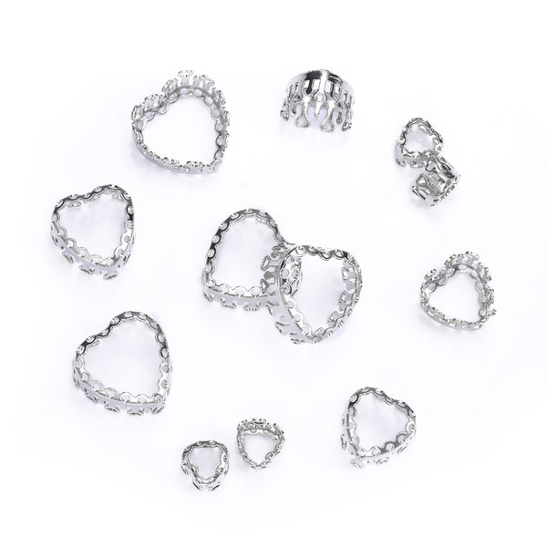 Maxi Heart Shape High-Quality Sew-on Nest Hollow Claw For Rhinestone Claw settings WholesaleRhinestone