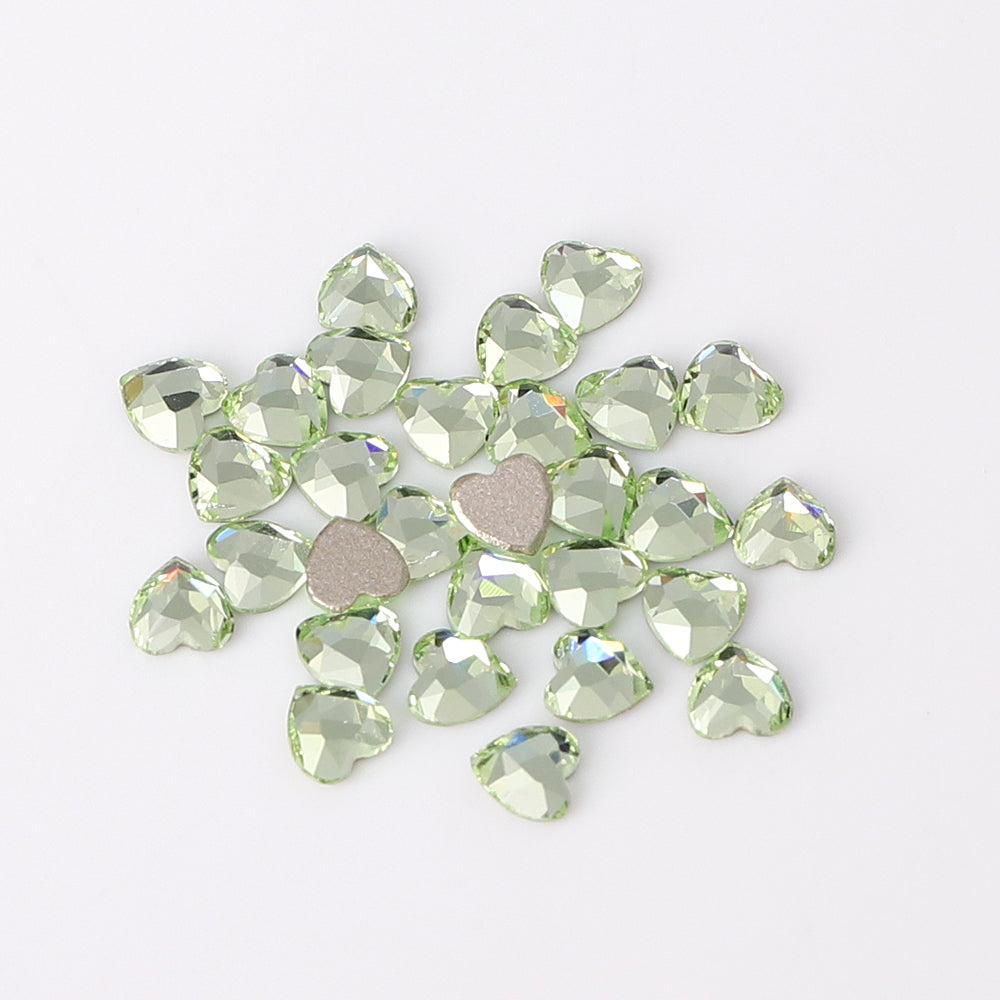 Heart Shape Multi Colors Small Size Glass Beveled Flat Back Fancy Rhinestones For Nail Art WholesaleRhinestone