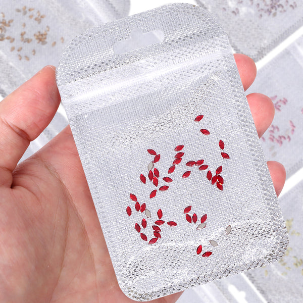 Navette Shape Multi Colors Small Size Glass Beveled Flat Back Fancy Rhinestones For Nail Art WholesaleRhinestone