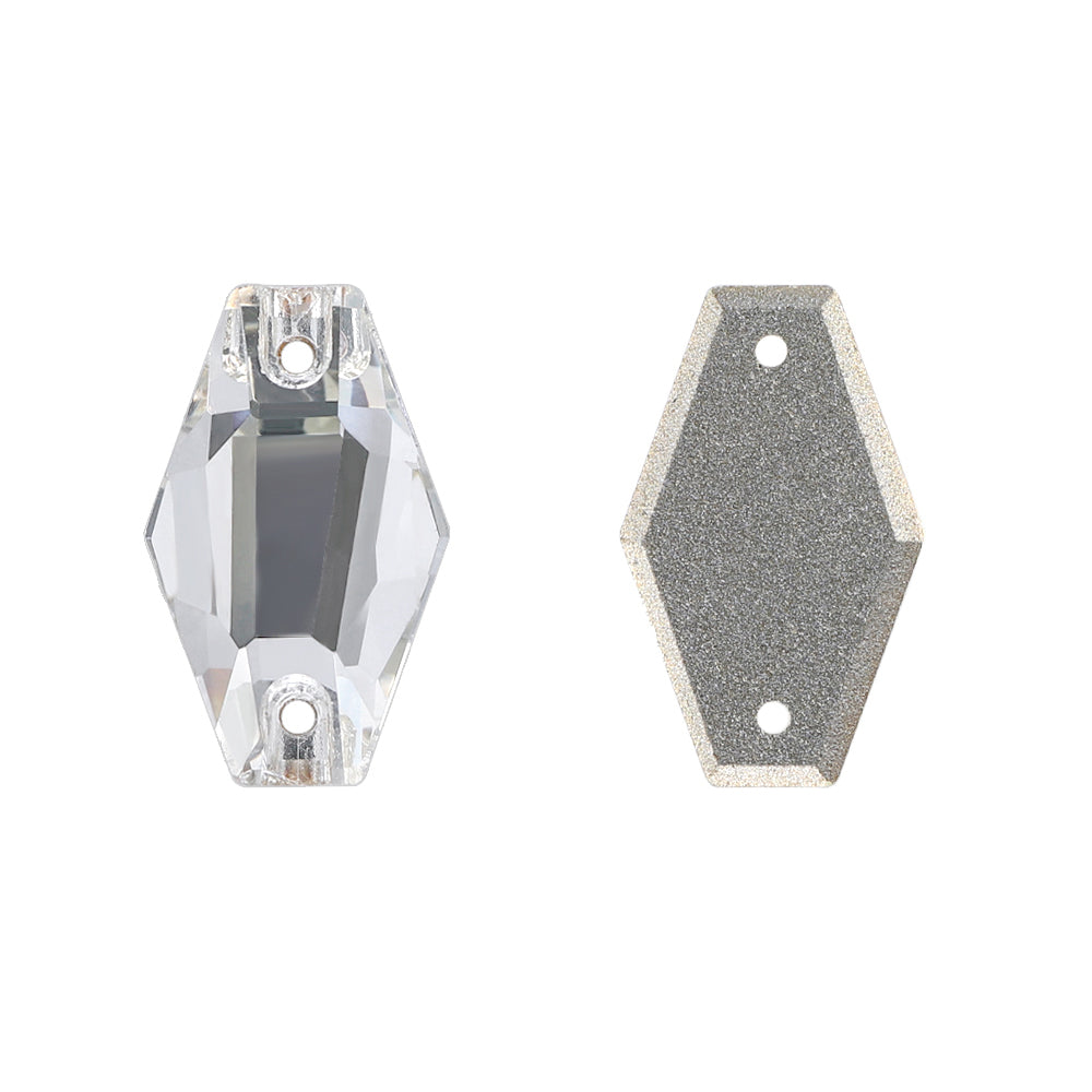 Silver Shade Hexagon Shape High Quality Glass Sew-on Rhinestones WholesaleRhinestone