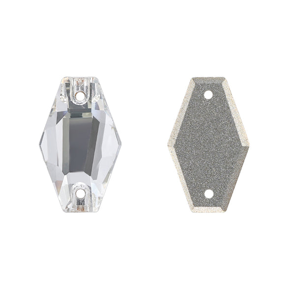 Silver Shade Hexagon Shape High Quality Glass Sew-on Rhinestones WholesaleRhinestone