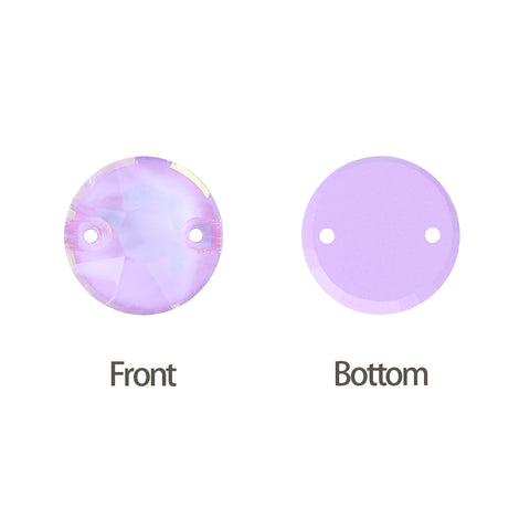 Lavender AM XIRIUS Round Shape High Quality Glass Sew-on Rhinestones