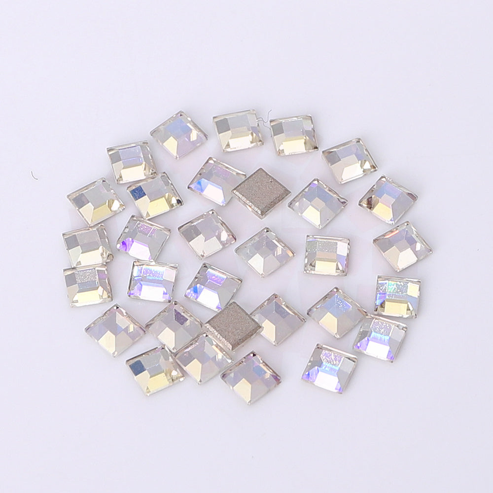 Square Shape Multi Colors Small Size Glass Beveled Flat Back Fancy Rhinestones For Nail Art WholesaleRhinestone