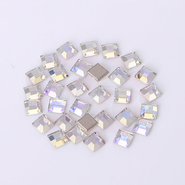 Square Shape Multi Colors Small Size Glass Beveled Flat Back Fancy Rhinestones For Nail Art WholesaleRhinestone
