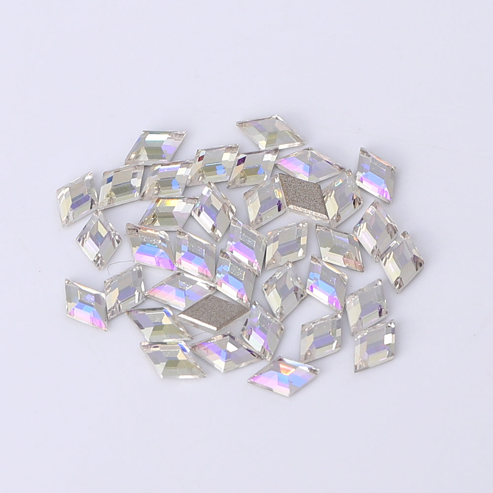 Rhombus Shape Multi Colors Small Size Glass Beveled Flat Back Fancy Rhinestones For Nail Art WholesaleRhinestone