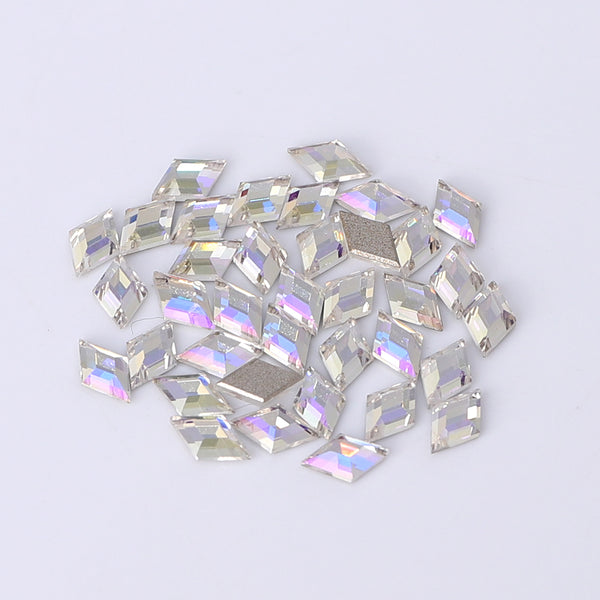 Rhombus Shape Multi Colors Small Size Glass Beveled Flat Back Fancy Rhinestones For Nail Art WholesaleRhinestone