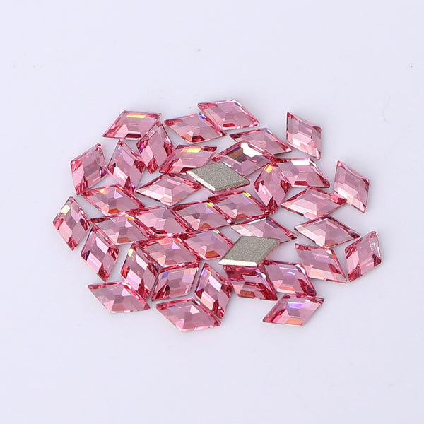 Rhombus Shape Multi Colors Small Size Glass Beveled Flat Back Fancy Rhinestones For Nail Art WholesaleRhinestone