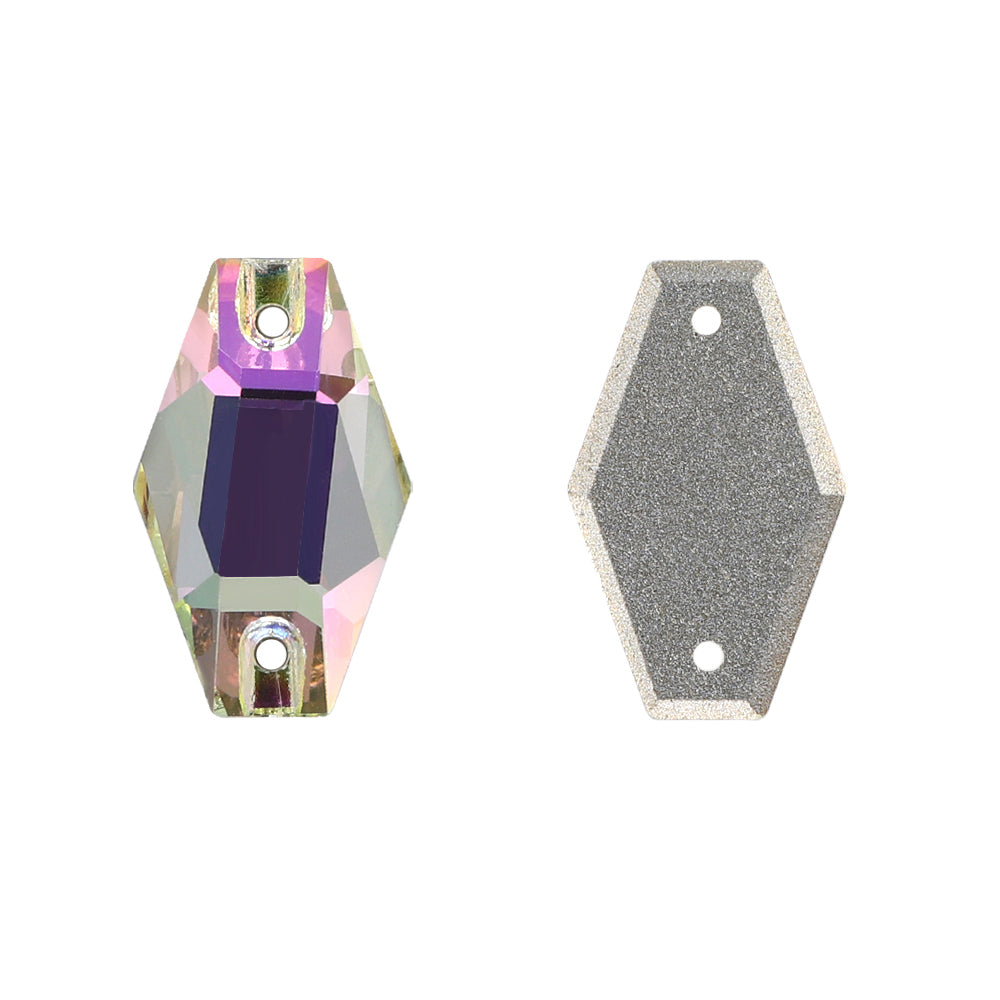 Luminous Green Hexagon Shape High Quality Glass Sew-on Rhinestones Secondary image