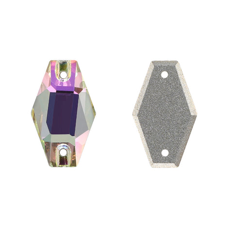 明るい緑の六角形は高品質のガラス縫製ラインストーンを形作ります サブ画像