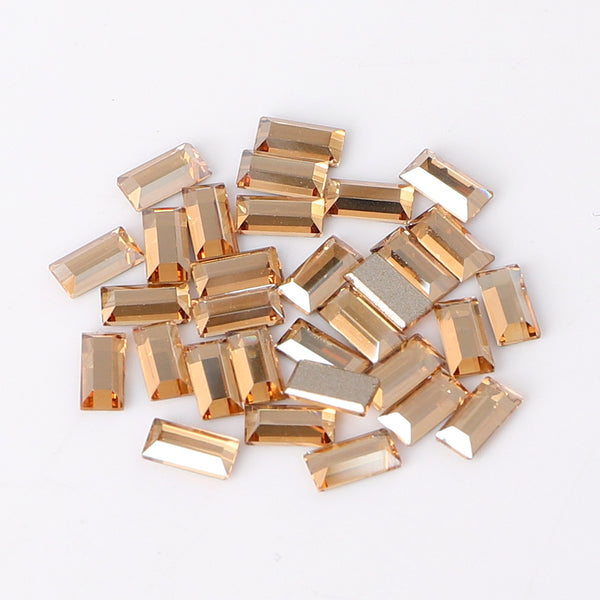 Rectangle Shape Multi Colors Small Size Glass Beveled Flat Back Fancy Rhinestones For Nail Art WholesaleRhinestone
