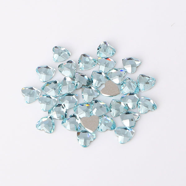 Heart Shape Multi Colors Small Size Glass Beveled Flat Back Fancy Rhinestones For Nail Art WholesaleRhinestone