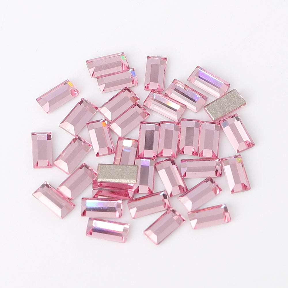Rectangle Shape Multi Colors Small Size Glass Beveled Flat Back Fancy Rhinestones For Nail Art WholesaleRhinestone