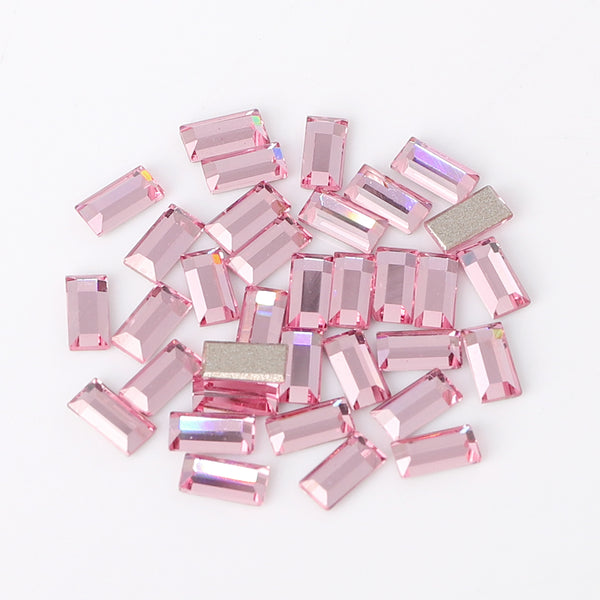 Rectangle Shape Multi Colors Small Size Glass Beveled Flat Back Fancy Rhinestones For Nail Art WholesaleRhinestone