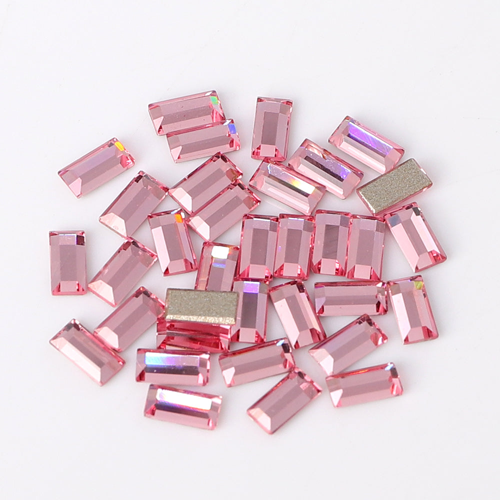 Rectangle Shape Multi Colors Small Size Glass Beveled Flat Back Fancy Rhinestones For Nail Art WholesaleRhinestone