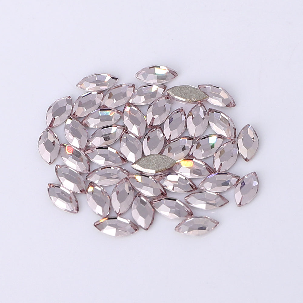 Navette Shape Multi Colors Small Size Glass Beveled Flat Back Fancy Rhinestones For Nail Art WholesaleRhinestone