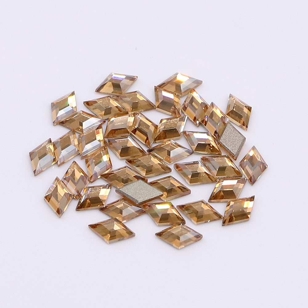 Rhombus Shape Multi Colors Small Size Glass Beveled Flat Back Fancy Rhinestones For Nail Art WholesaleRhinestone