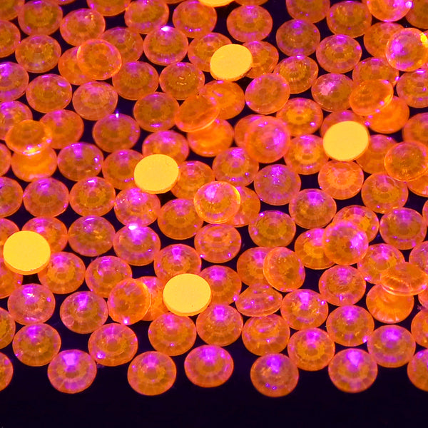 Neon Coral Orange AB Glass FlatBack Neon Rhinestones WholesaleRhinestone