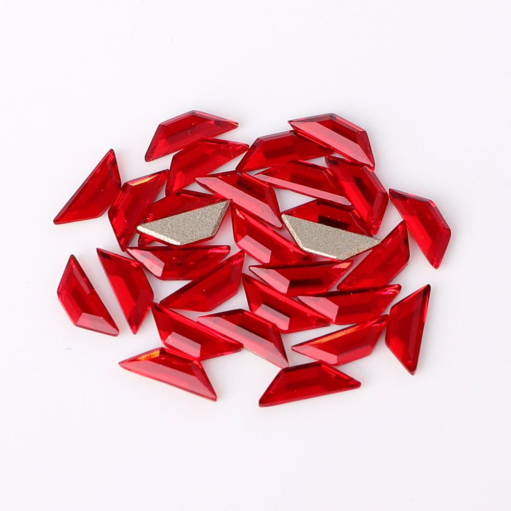 Trapeze Shape Multi Colors Small Size Glass Beveled Flat Back Fancy Rhinestones For Nail Art WholesaleRhinestone
