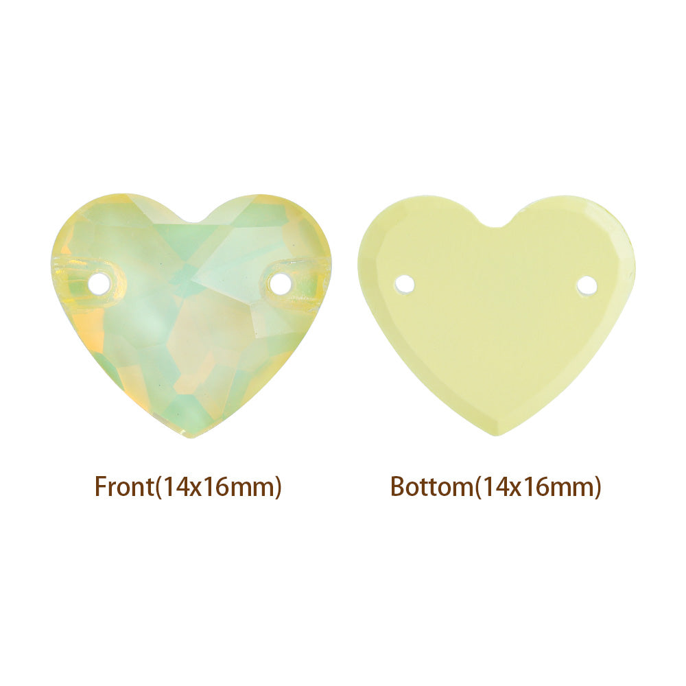 Jonquil AM Heart Shape High Quality Glass Sew-on Rhinestones Secondary image