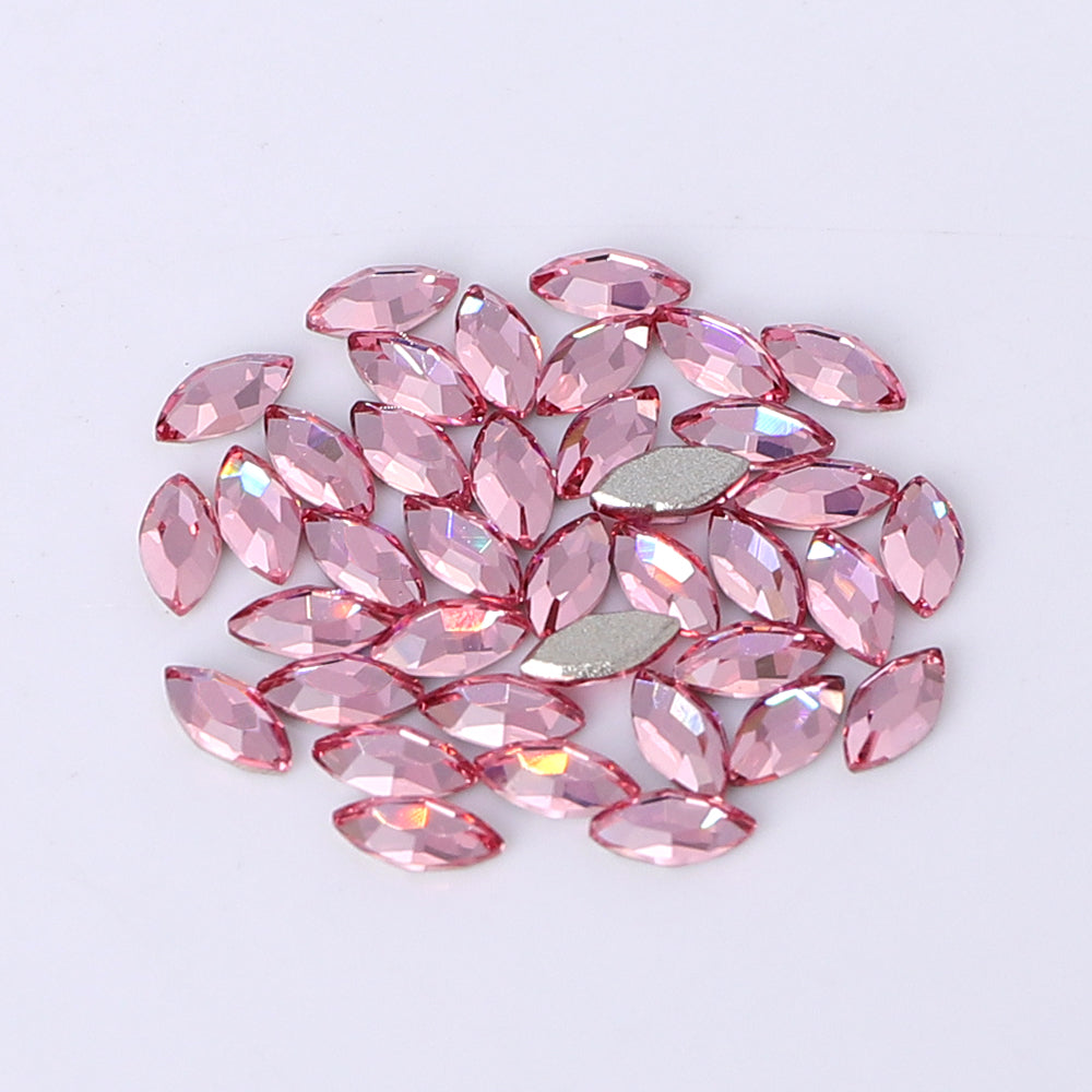 Navette Shape Multi Colors Small Size Glass Beveled Flat Back Fancy Rhinestones For Nail Art WholesaleRhinestone