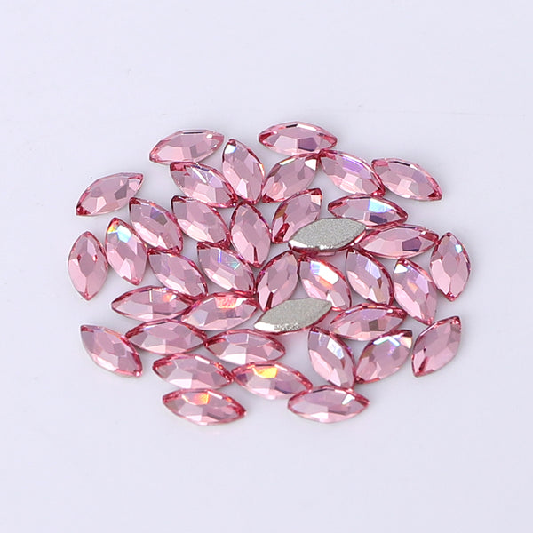 Navette Shape Multi Colors Small Size Glass Beveled Flat Back Fancy Rhinestones For Nail Art WholesaleRhinestone