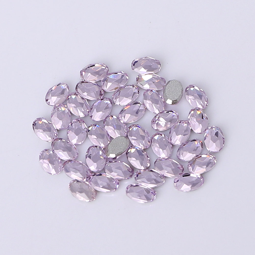 Oval Shape Multi Colors Small Size Glass Beveled Flat Back Fancy Rhinestones For Nail Art WholesaleRhinestone