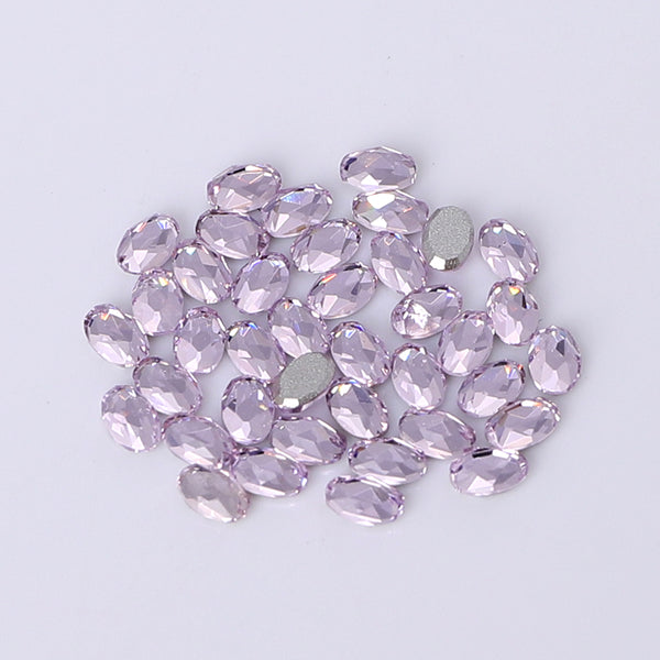 Oval Shape Multi Colors Small Size Glass Beveled Flat Back Fancy Rhinestones For Nail Art WholesaleRhinestone