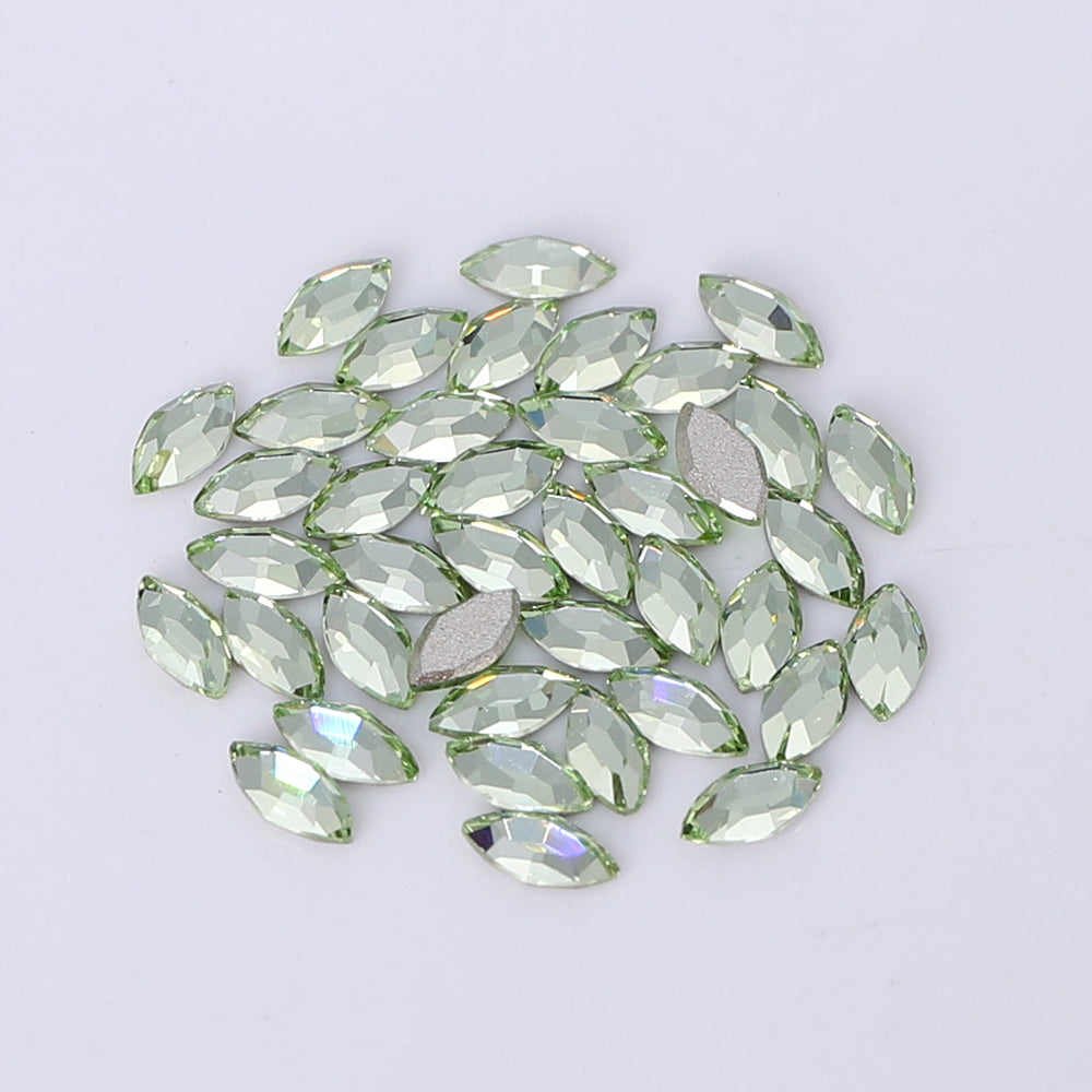 Navette Shape Multi Colors Small Size Glass Beveled Flat Back Fancy Rhinestones For Nail Art WholesaleRhinestone